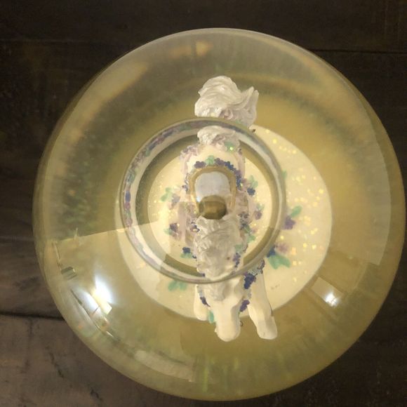 1995 San Francisco Music Box Company Snow Globe Flowers Carousel Horse Vintage - Picture 5 of 11